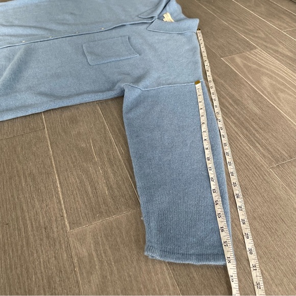 Madewell × DONNI Re(sourced) Cashmere Merino Shirt Jacket Blue Shaket Size XXL - Picture 13 of 13